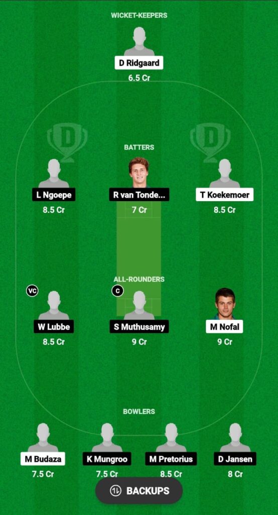 TUS vs NWD Dream11 Prediction Fantasy Cricket Tips Dream11 Team CSA Provincial OD Division 1 