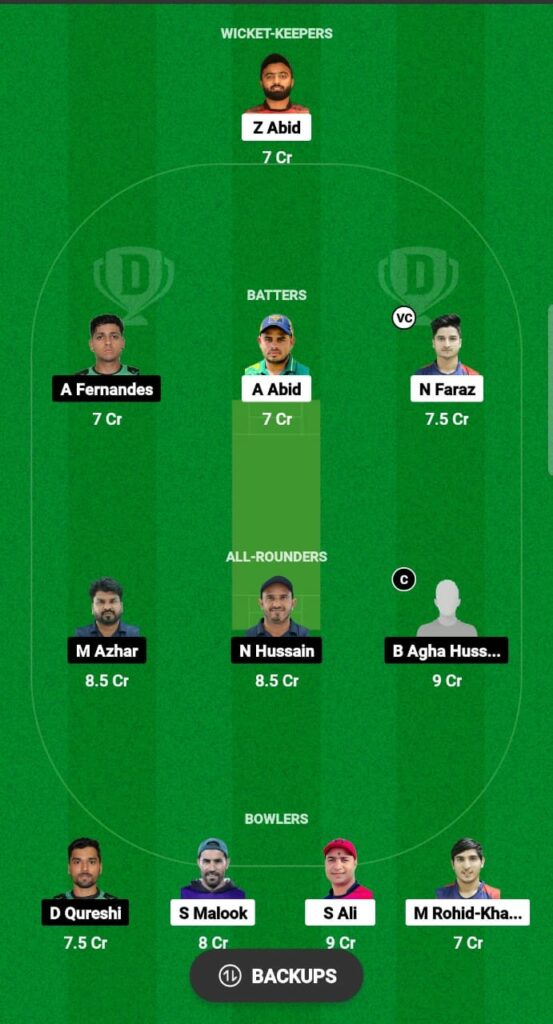 TVS vs ZGS Dream11 Prediction Fantasy Cricket Tips Dream11 Team CBFS T20 League 