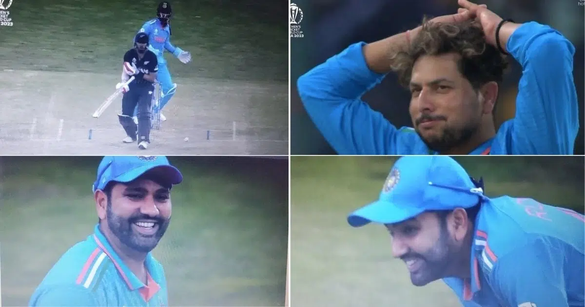 Ind Vs Nz Watch Kuldeep Yadav Stuns Daryl Mitchell With Kph Delivery Rohit Sharma In Splits