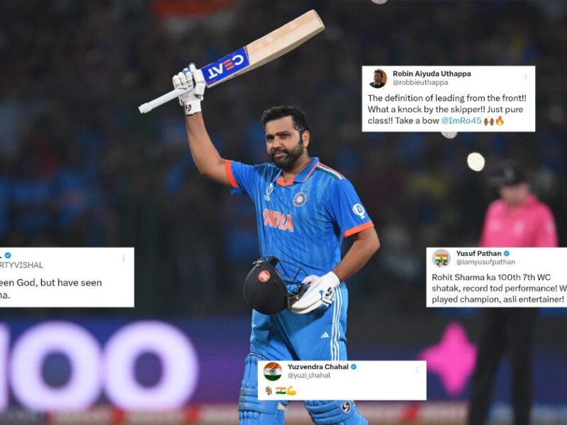 IND vs AFG: The Greatest Ever! Twitter Reacts As Rohit Sharma Hits A Record-Breaking Hundred vs Afghanistan In World Cup 2023