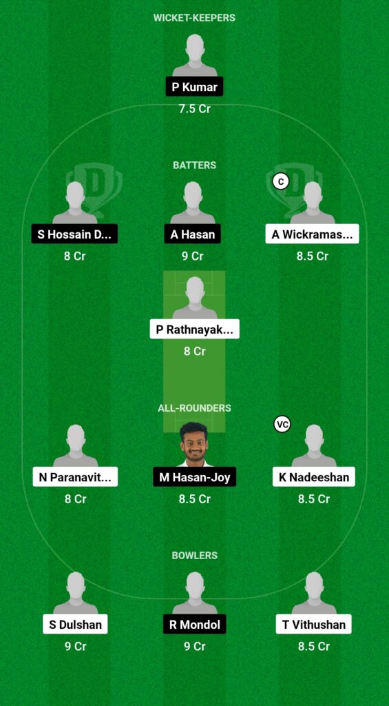 SL-ET vs BD-ET Dream11 Prediction Fantasy Cricket Tips Dream11 Team Bangladesh Emerging Tour of Sri Lanka 