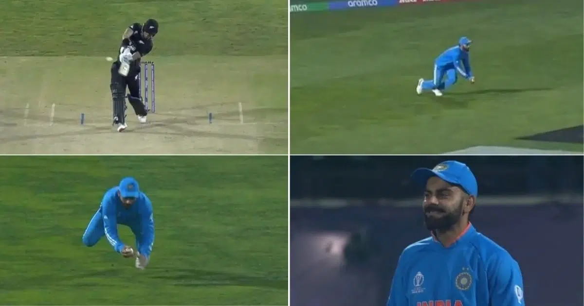 IND Vs NZ: Watch - Virat Kohli Takes Brilliant Catch To Remove Mark Chapman