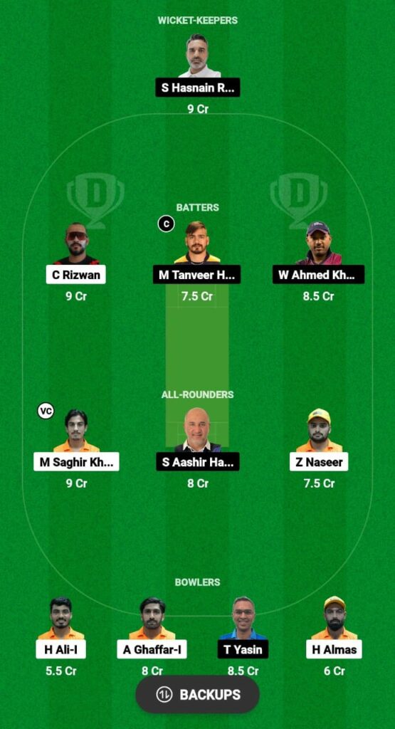 SVD vs DGA Dream11 Prediction Fantasy Cricket Tips Dream11 Team ICCA Arabian T20 League