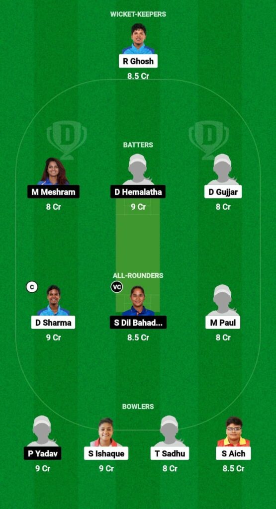 BEN-W vs RAI-W Dream11 Prediction Fantasy Cricket Tips Dream11 Team Indian Women's Domestic T20 Trophy 2023 