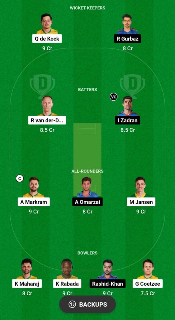 South Africa vs Afghanistan Dream11 Prediction Fantasy Cricket Tips Dream11 Team ICC World Cup 2023