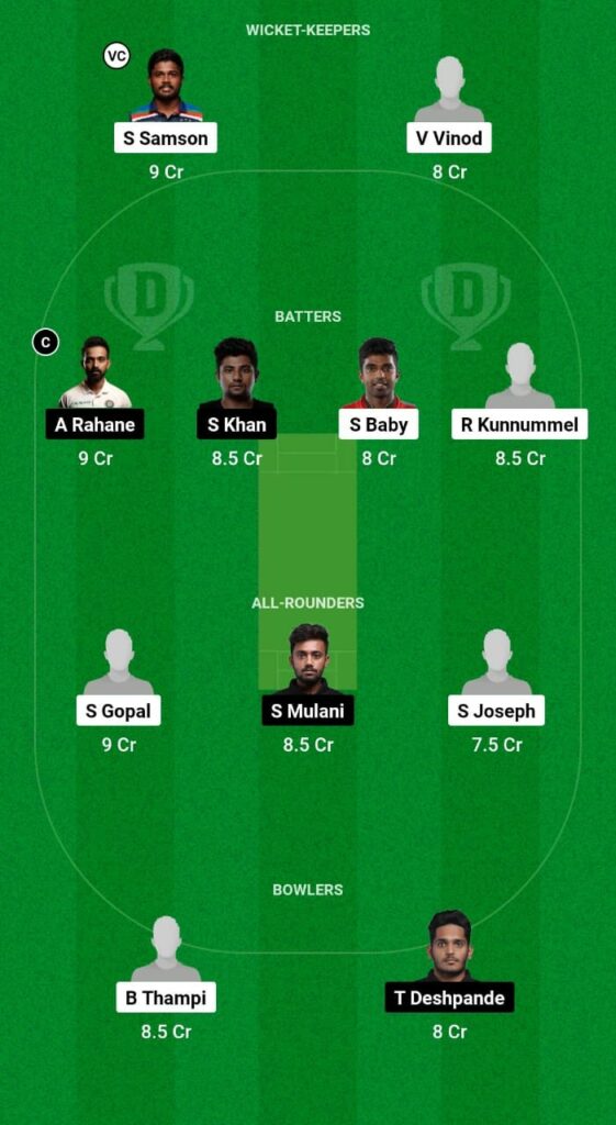 KER vs MUM Dream11 Prediction Fantasy Cricket Tips Dream11 Team Indian Domestic OD Trophy 2023 