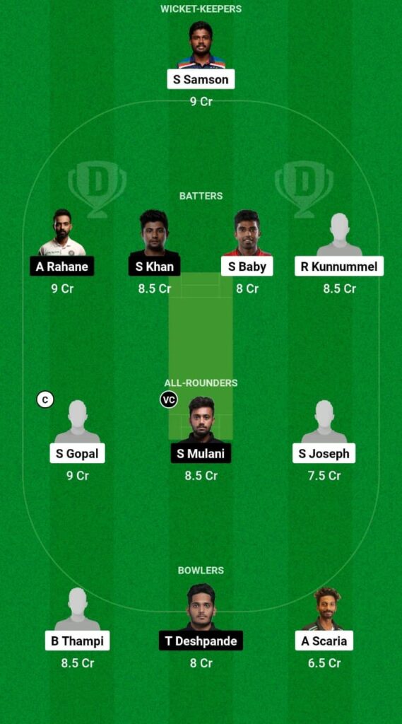 KER vs MUM Dream11 Prediction Fantasy Cricket Tips Dream11 Team Indian Domestic OD Trophy 2023 