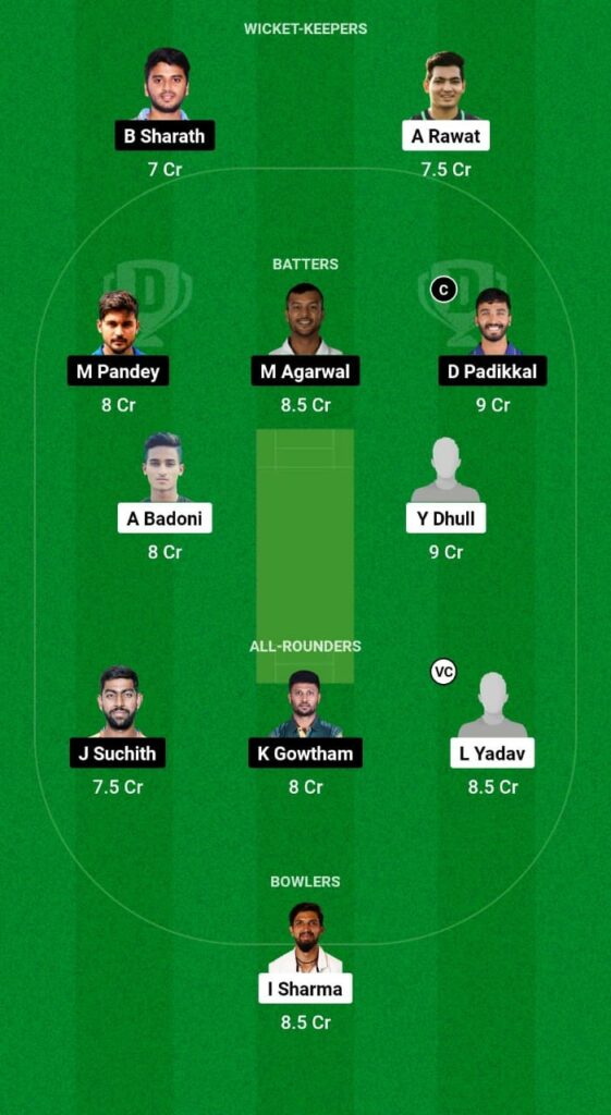 DEL vs KAR Dream11 Prediction Fantasy Cricket Tips Dream11 Team Indian Domestic T20 Trophy 2023 