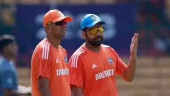 Rahul Dravid and Rohit Sharma {PC: Twitter}