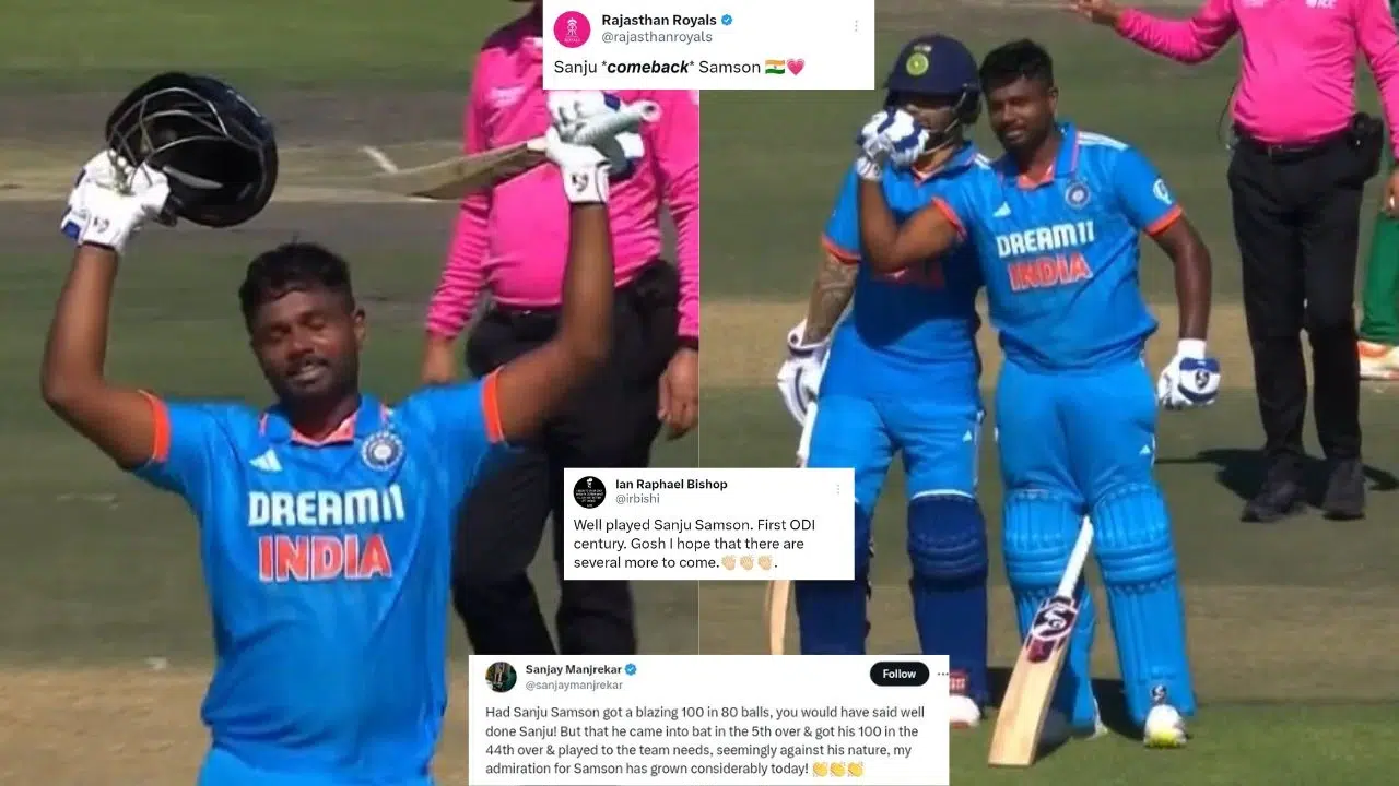 Ind Vs Sa Much Better Than Sky In Odis Twitter Reacts To Sanju Samson S Maiden Odi Century