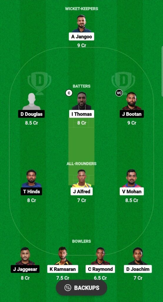 KBR vs SBS Dream11 Prediction Fantasy Cricket Tips Dream11 Team TrinBago T10 Blast 2023