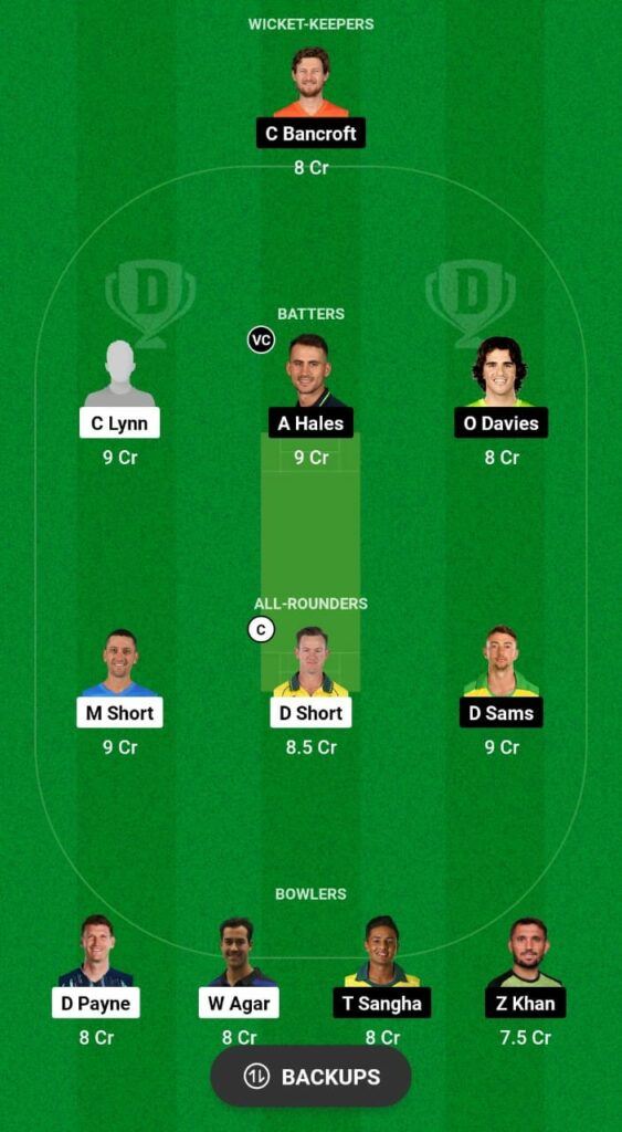 STR vs THU Dream11 Prediction Fantasy Cricket Tips Dream11 Team BBL 2023 