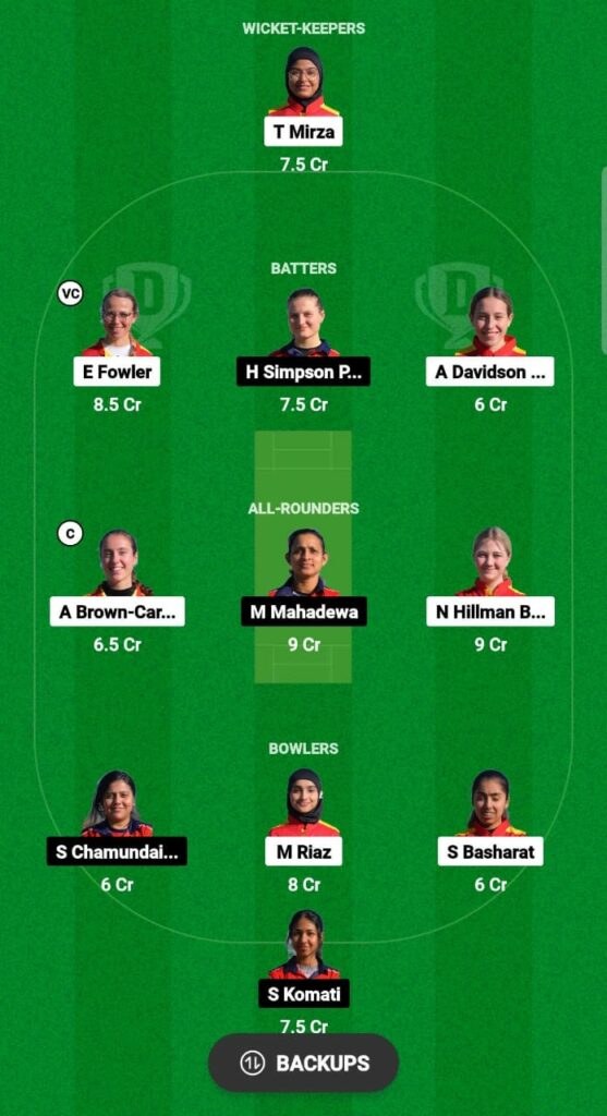 ESP-W vs AUT-W Dream11 Prediction Fantasy Cricket Tips Dream11 Team ECC Women T10