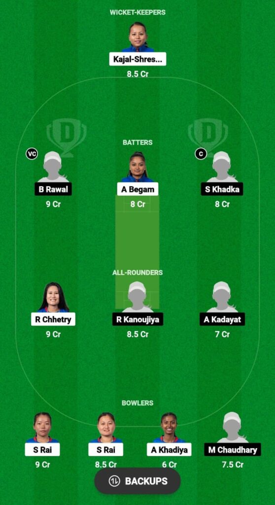 KPW vs SPP Dream11 Prediction Fantasy Cricket Tips Dream11 Team Nepal Women's T20 