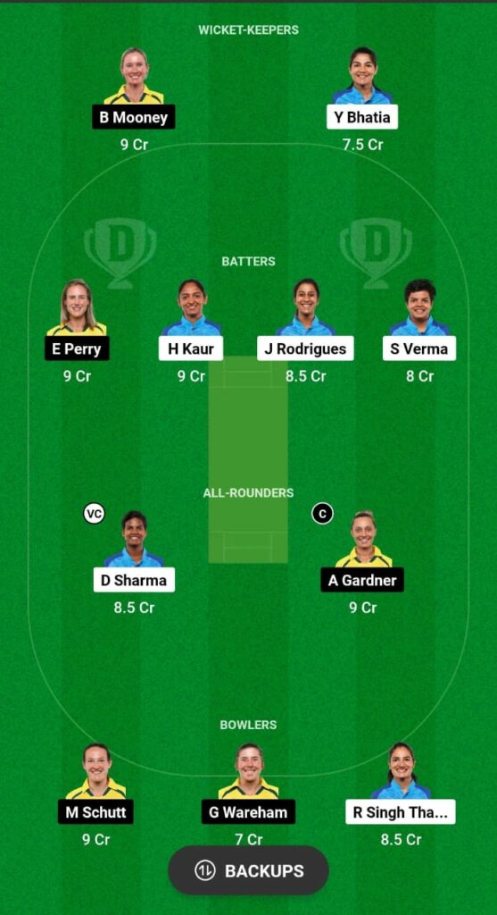 IN-W vs AU-W Dream11 Prediction Fantasy Cricket Tips Dream11 Team Australia Women Tour of India 