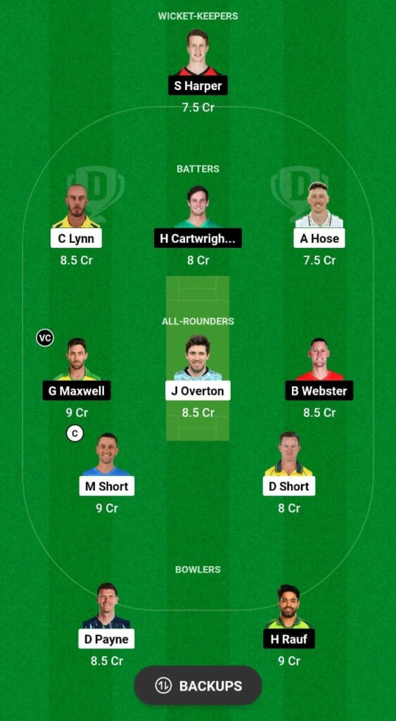 STR vs STA Dream11 Prediction Fantasy Cricket Tips Dream11 Team BBL 2023 