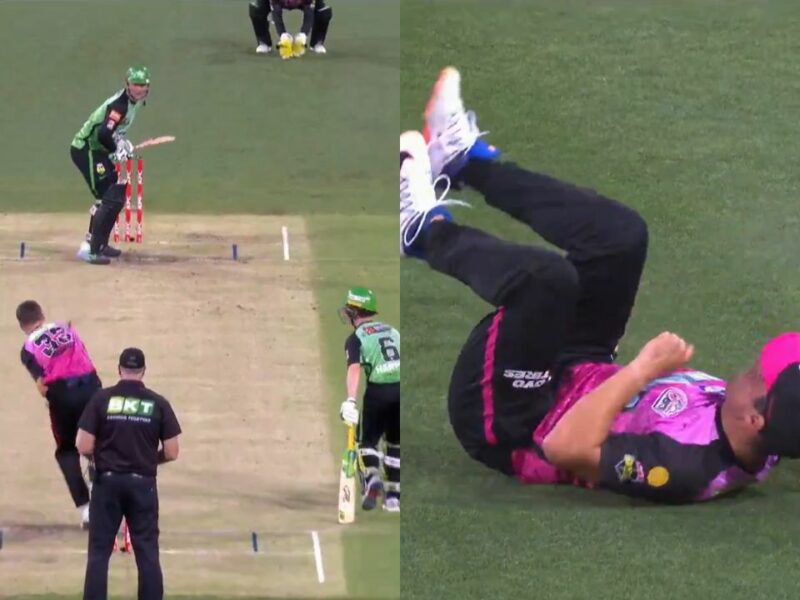 Moises Henriques takes a one handed grab against Melbourne Stars