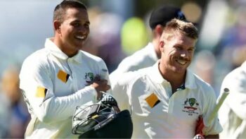 Usman Khawaja and David Warner