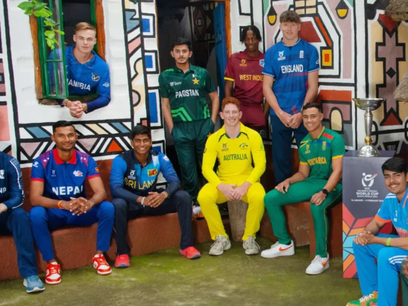 Captains of ICC Under 19 World Cup 2024 pose together