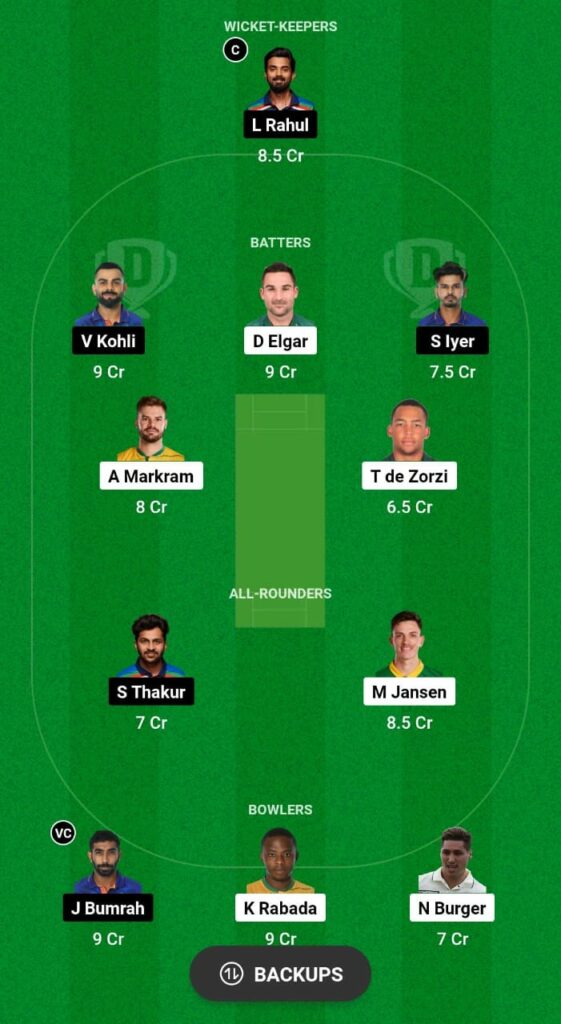 IND vs SA Dream11 Prediction Today Match 2nd Test Fantasy Cricket Tips Dream11 Team India Tour of South Africa 