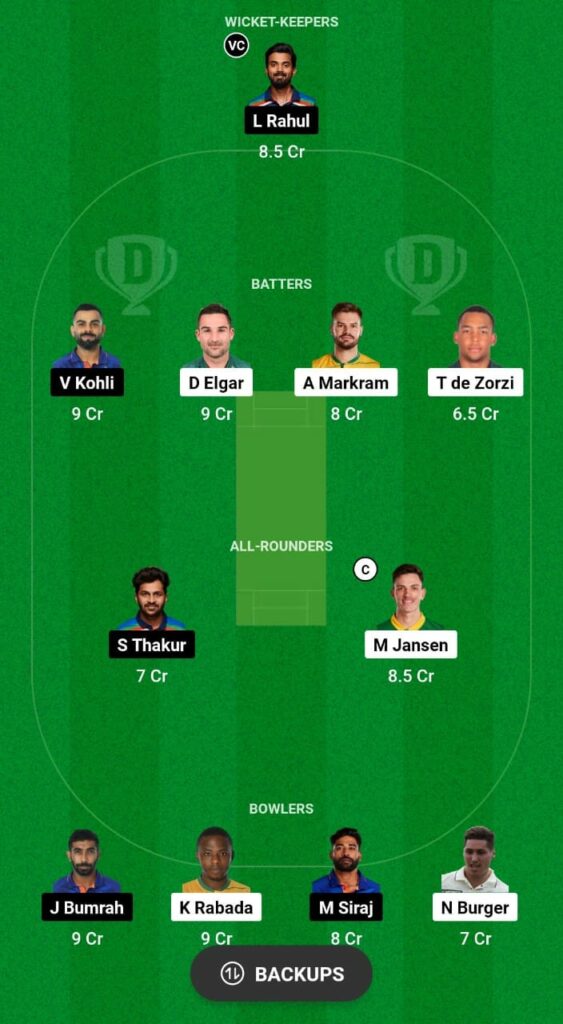 IND vs SA Dream11 Prediction Today Match 2nd Test Fantasy Cricket Tips Dream11 Team India Tour of South Africa 