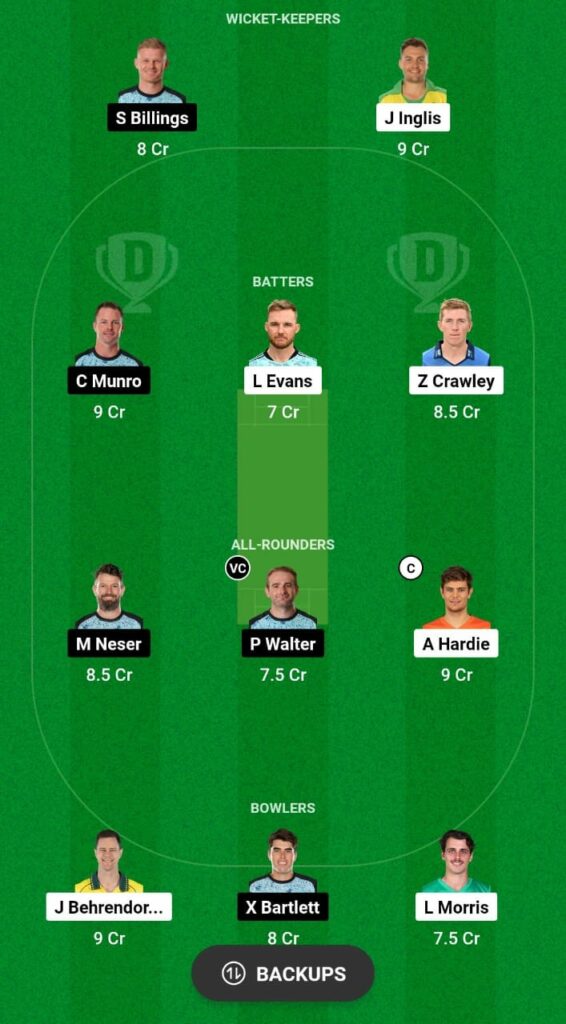 SCO vs HEA Dream11 Prediction Fantasy Cricket Tips Dream11 Team BBL 2023 