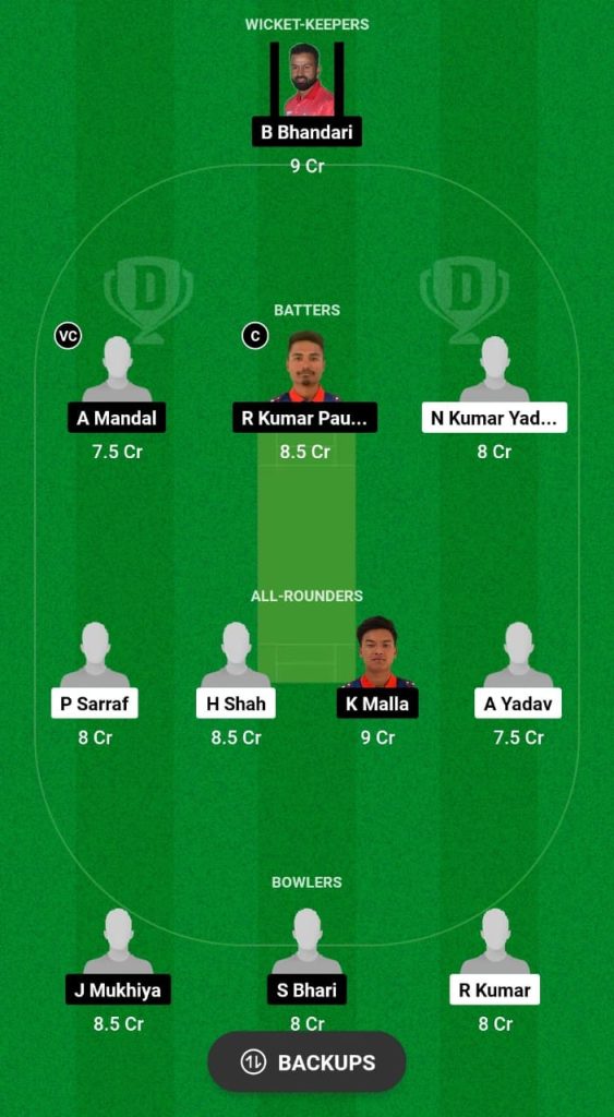 MP vs TAC Dream11 Prediction Fantasy Cricket Tips Dream11 Team Nepal PM Cup OD 