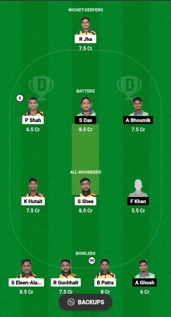 PMD vs CA Dream11 Prediction Fantasy Cricket Tips Dream11 Team Kolkata NCC T20 