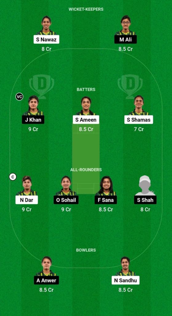 LAH-W vs KAR-W Dream11 Prediction Fantasy Cricket Tips Dream11 Team Pakistan Women Domestic T20 