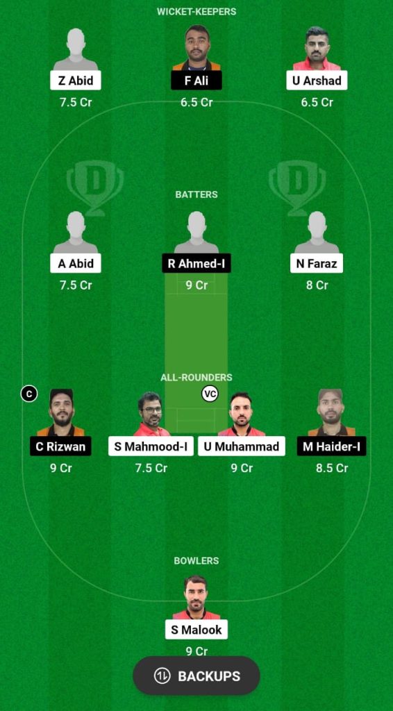 TVS vs SVD Dream11 Prediction Fantasy Cricket Tips Dream11 Team ICCA Arabian T20 League 