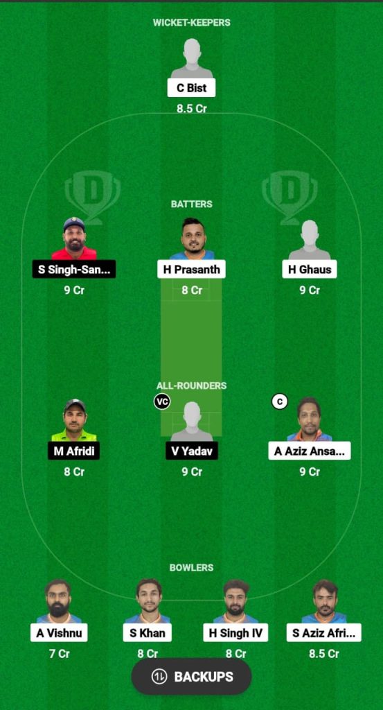 DDD vs AZ Dream11 Prediction Fantasy Cricket Tips Dream11 Team ICCA Arabian T20 League 