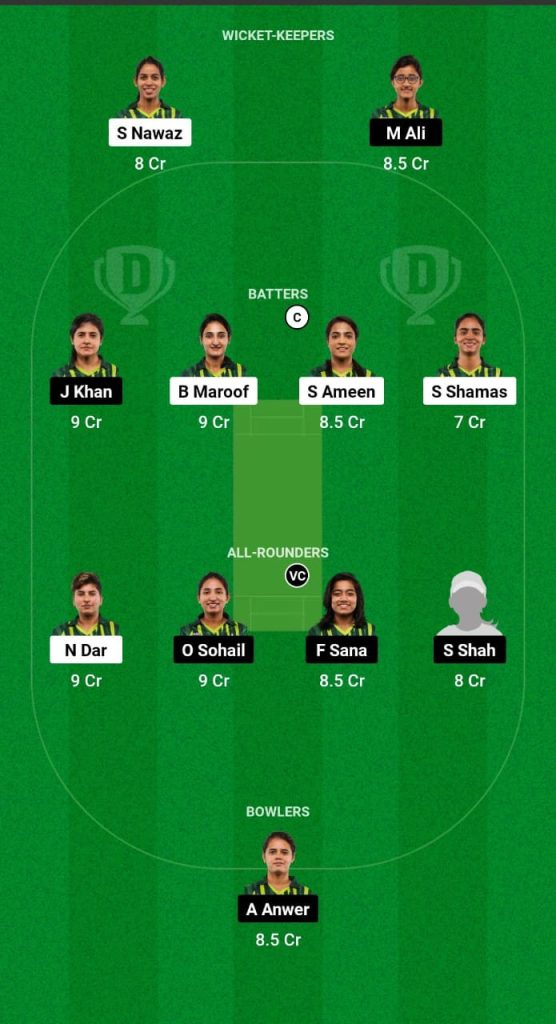 LAH-W vs KAR-W Dream11 Prediction Fantasy Cricket Tips Dream11 Team Pakistan Women Domestic T20 