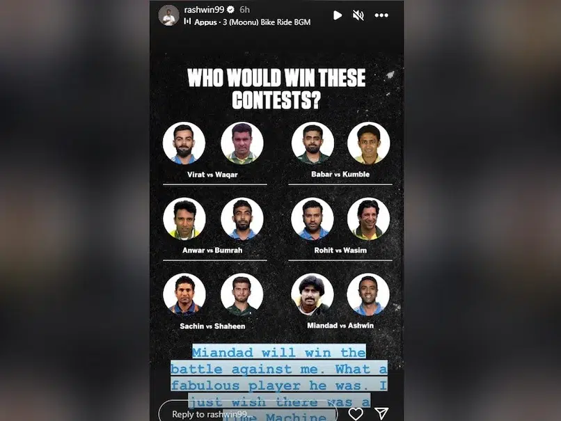 Ravichandran Ashwin's Instagram story