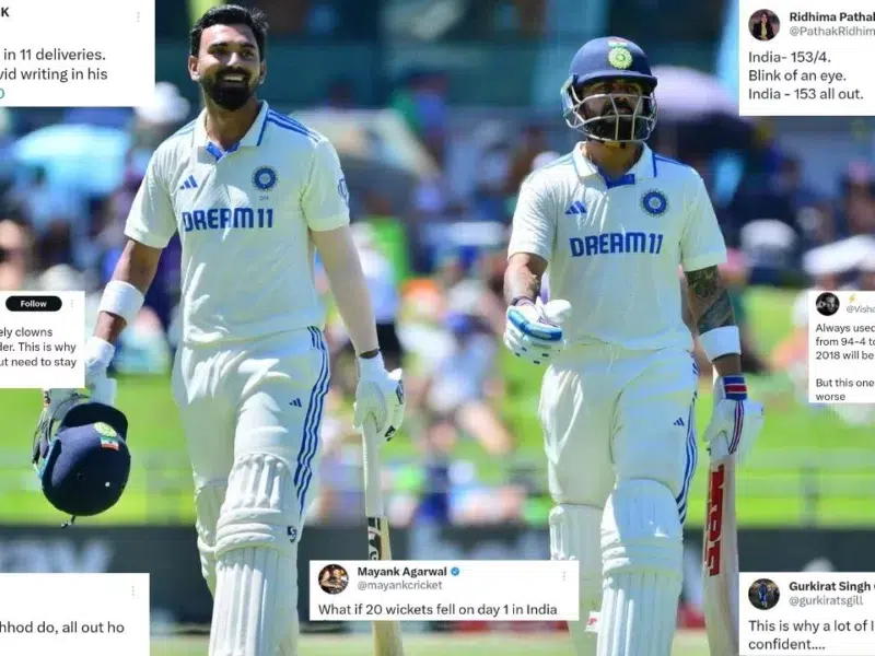 Twitter reacts as India suffer horrible collapse