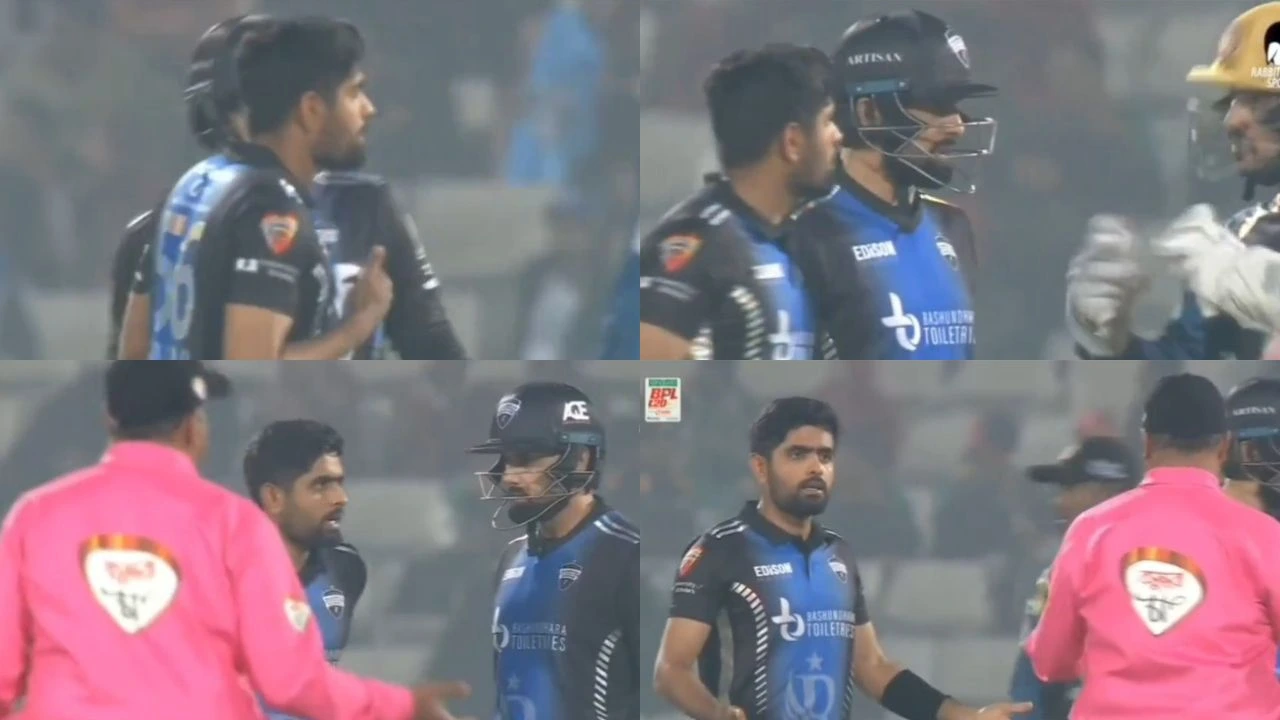 Irfan Sukkur and Babar Azam fight