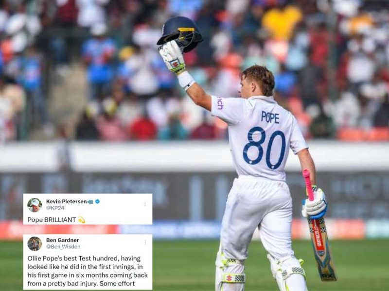 Ollie Pope century Twitter Reactions