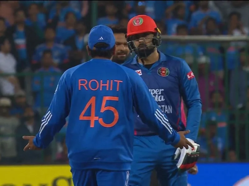 Rohit Sharma engaged in heated argument with Mohammad Nabi