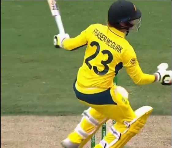 Jake Fraser-Mcgurk hit by Alzarri Joseph delivery