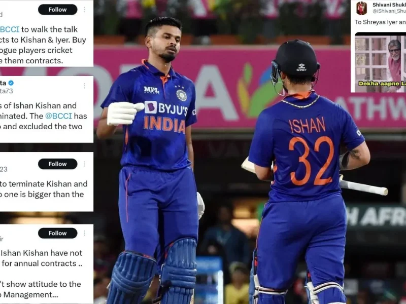 “This is historic” – Twitter reacts as BCCI terminates Ishan Kishan, Shreyas Iyer’s central contracts