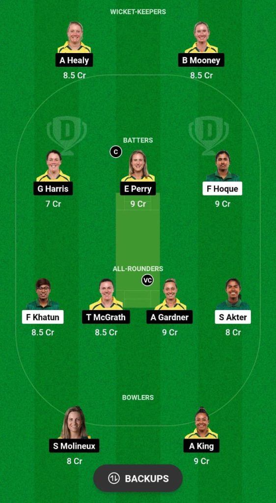 BD-W vs AU-W Dream11 Prediction Fantasy Cricket Tips Dream11 Team Australia Women Tour of Bangladesh 