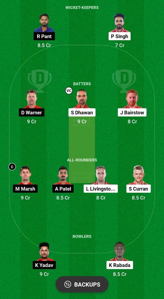 PBKS vs DC Dream11 Prediction Fantasy Cricket Tips Dream11 Team IPL 2024 