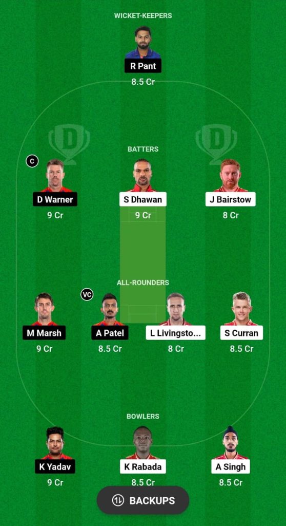 PBKS vs DC Dream11 Prediction Fantasy Cricket Tips Dream11 Team IPL 2024 