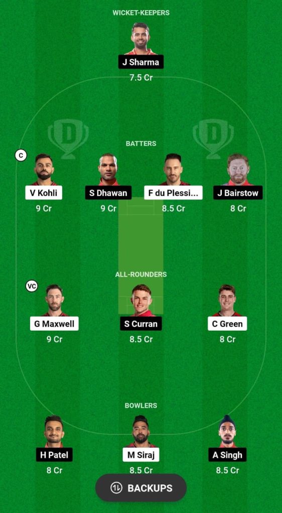 RCB vs PBKS Dream11 Prediction Fantasy Cricket Tips Dream11 Team IPL 2024 