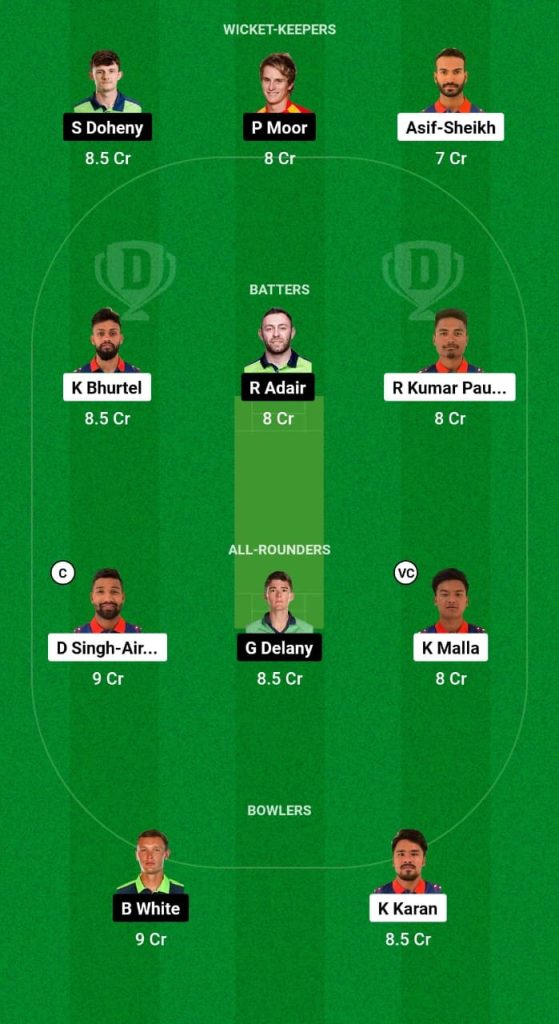 NEP vs IR-A Dream11 Prediction Fantasy Cricket Tips Dream11 Team Ireland Wolves Tour of Nepal 