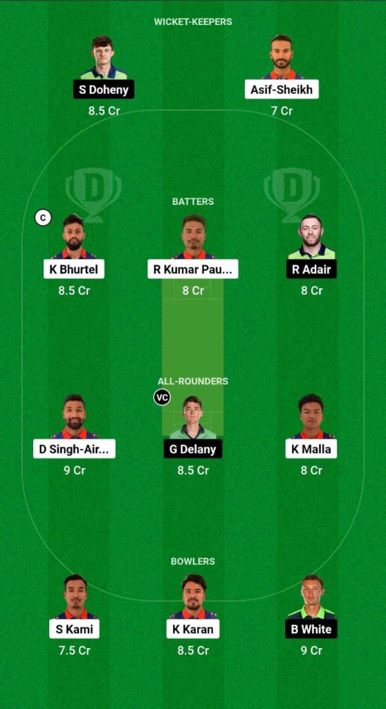 NEP vs IR-A Dream11 Prediction Fantasy Cricket Tips Dream11 Team Ireland Wolves Tour of Nepal 