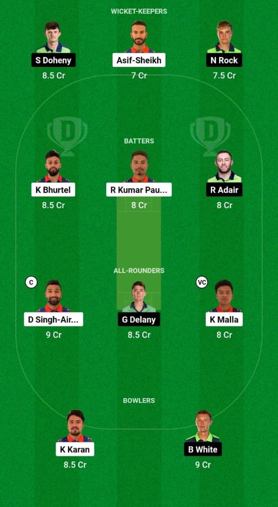 NEP vs IR-A Dream11 Prediction Fantasy Cricket Tips Dream11 Team Ireland Wolves Tour of Nepal 