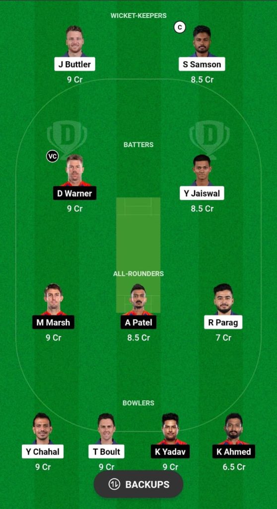 RR vs DC Dream11 Prediction Fantasy Cricket Tips Dream11 Team IPL 2024 