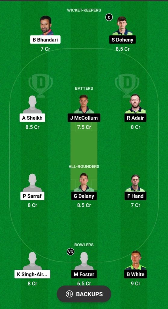 NEP-A vs IR-A Dream11 Prediction Fantasy Cricket Tips Dream11 Team Ireland Wolves Tour of Nepal 