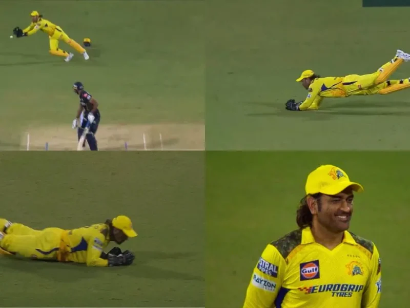 MS Dhoni takes a blinder