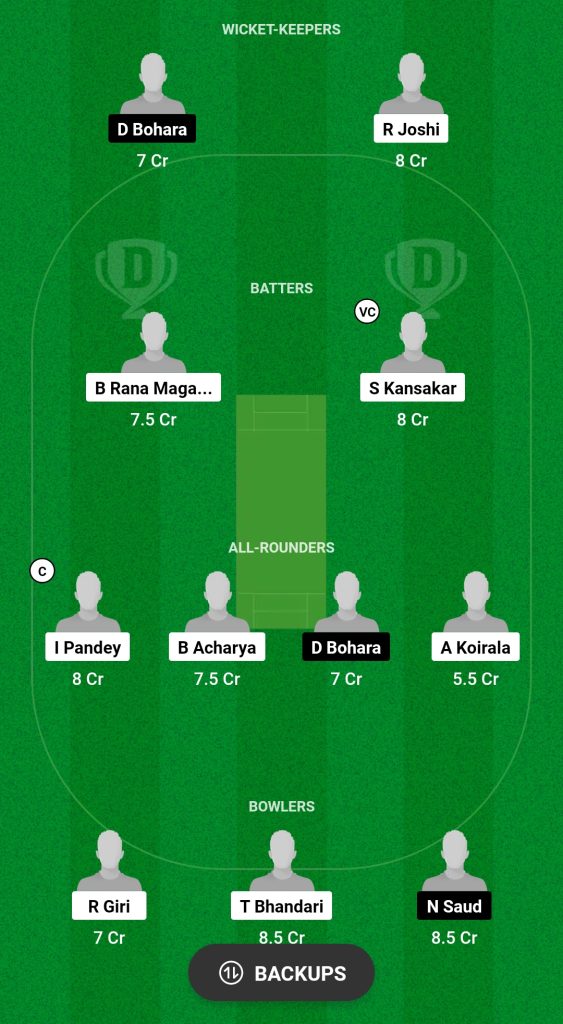 BGP vs SPP Dream11 Prediction Fantasy Cricket Tips Dream11 Team Indo-Nepal T20 Championship 2024 